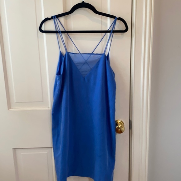 Royal Blue Shift Dress with Mess Detail and Open back - Zara - Picture 1 of 4